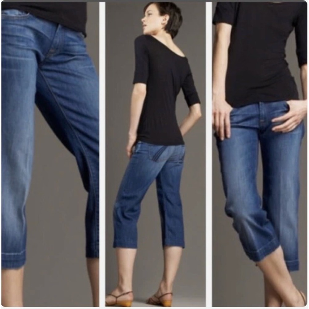7 For All Mankind 7FAMK Dojo Crop Jeans Medium Wash Size 27-